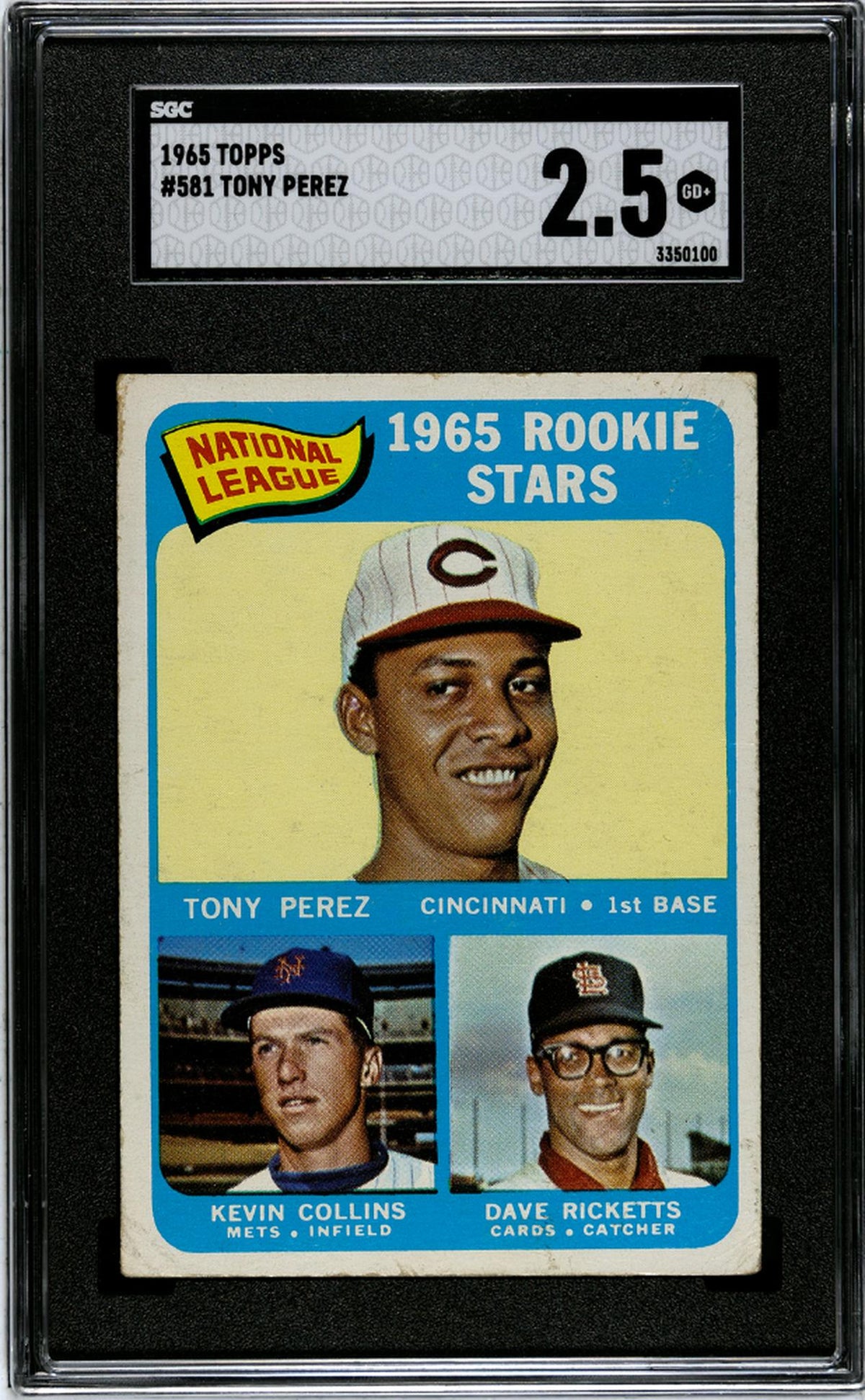 1965 Topps #581 Tony Perez 1965 Rookie Stars SGC 2.5