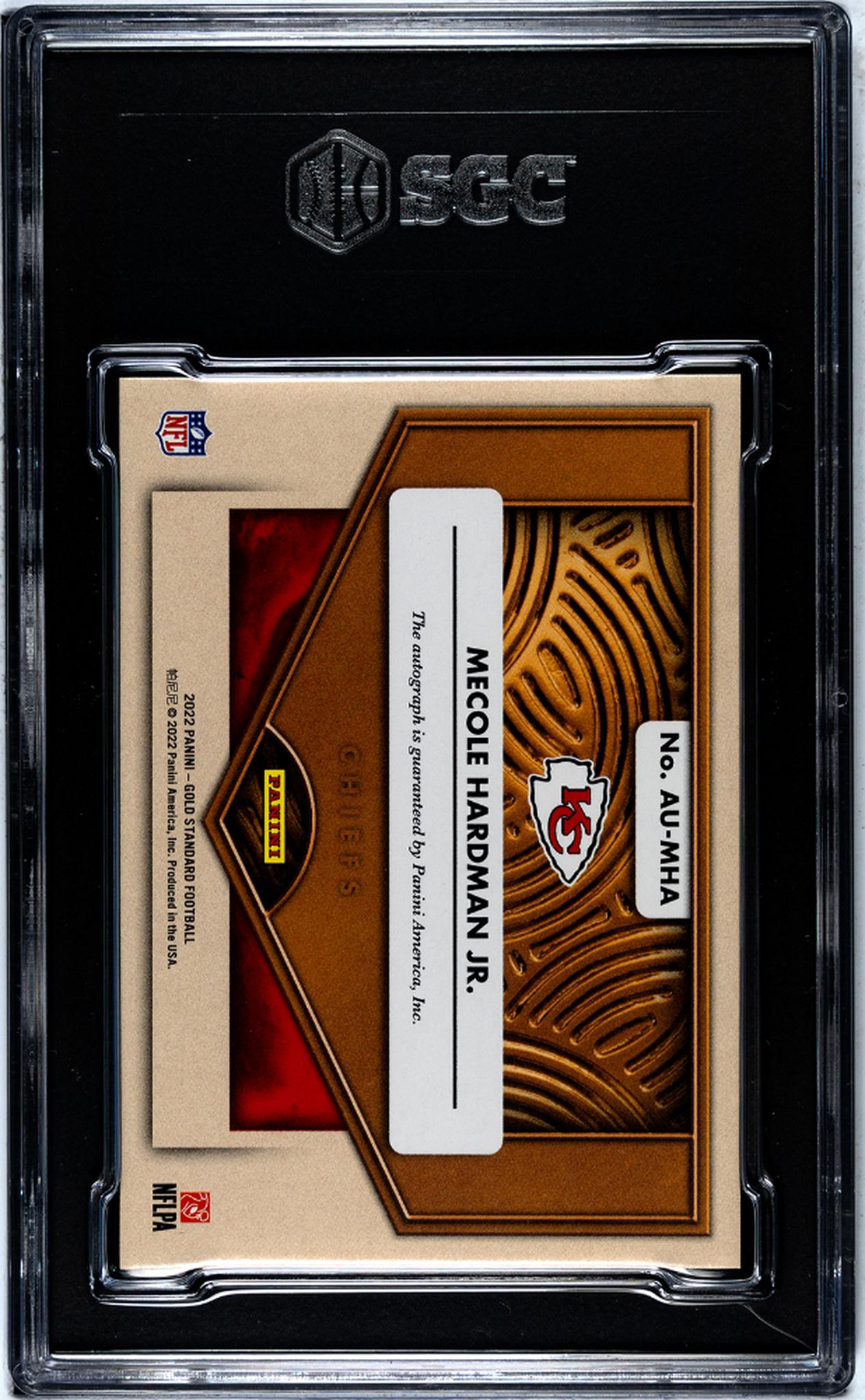 2022 Panini Gold Standard AU Mecole Hardman Jr. #AU-MHA Auto /25 SGC 9.5 Auto 10