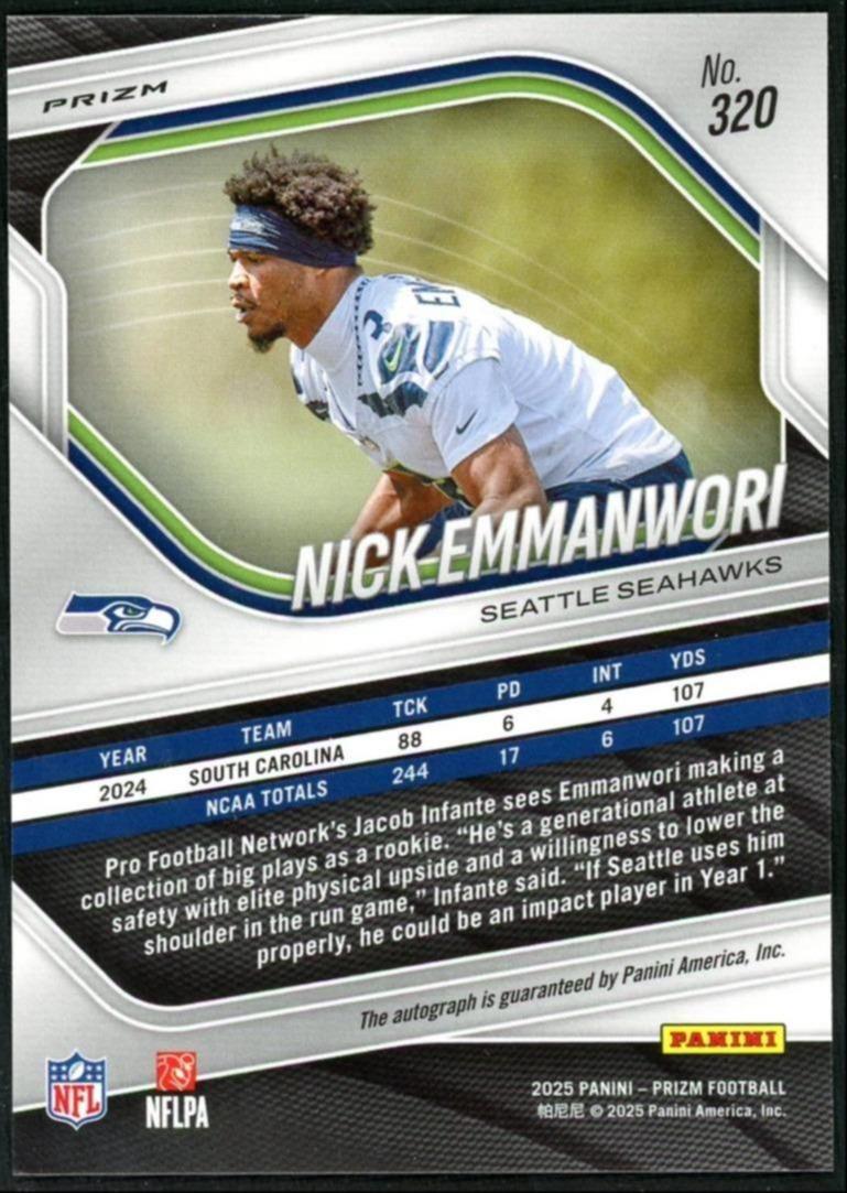 2025 Panini Prizm 320 Nick Emmanwori Silver Prizm Auto
