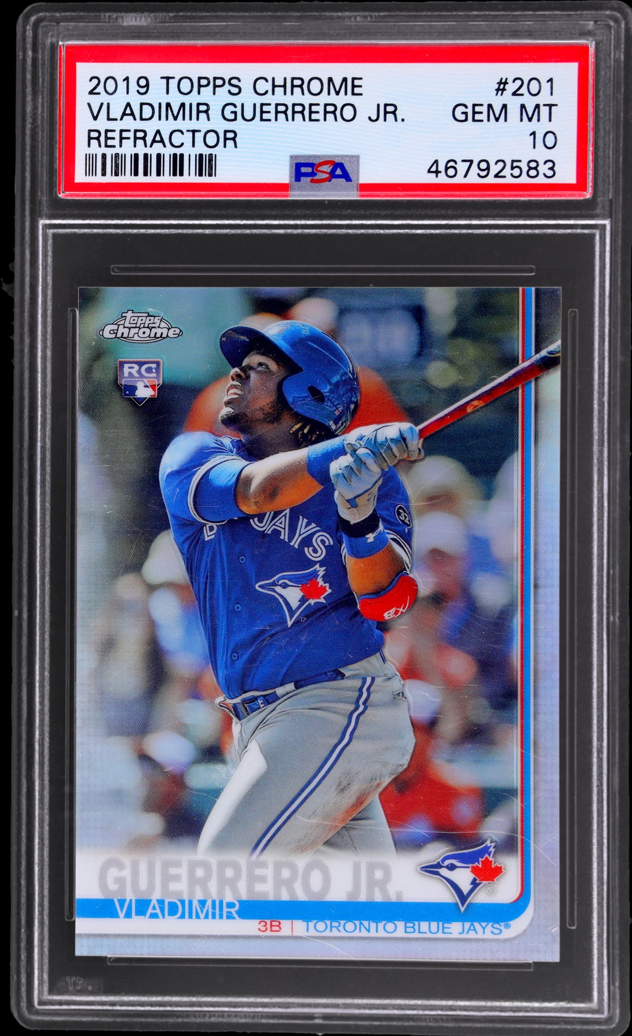 2019 Topps Chrome Refractor Vladimir Guerrero Jr. Rookie #201 RC PSA 10