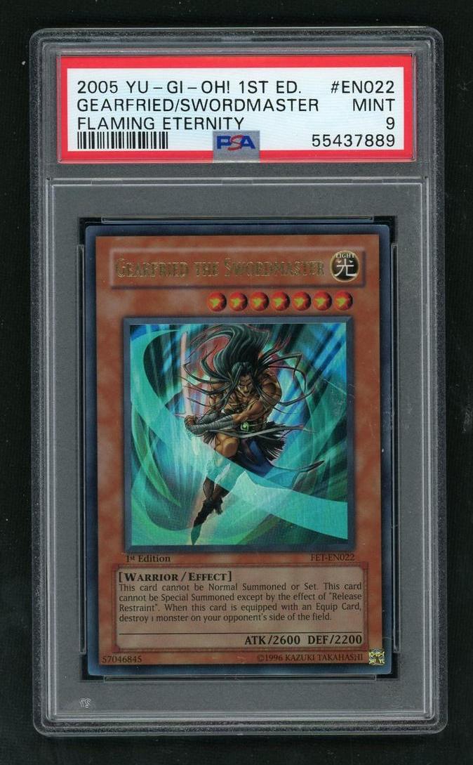 2005 Yu-Gi-Oh! Fet-Flaming Eternity 1st Edition Gearfried the Swordmaster #EN022 PSA 9