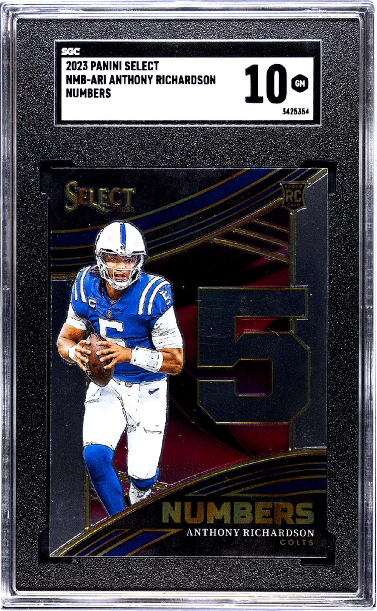 2023 Panini Select Numbers Anthony Richardson #NMB-ARI RC SGC 10