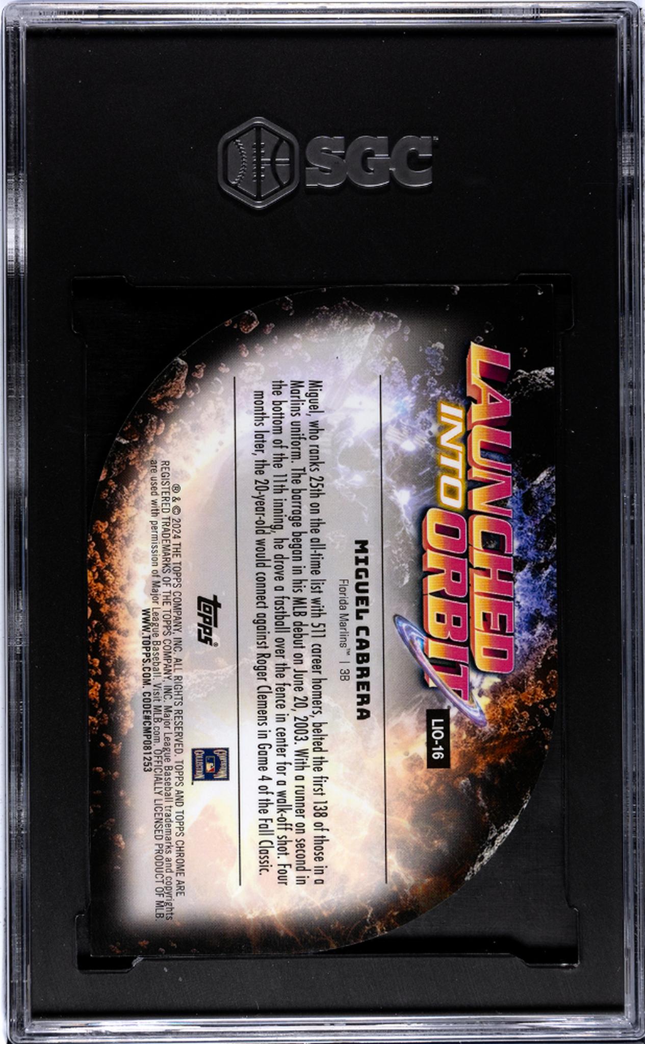 2024 Topps Cosmic Chrome Launched Into Orbit Miguel Cabrera #LIO-16 SGC 9
