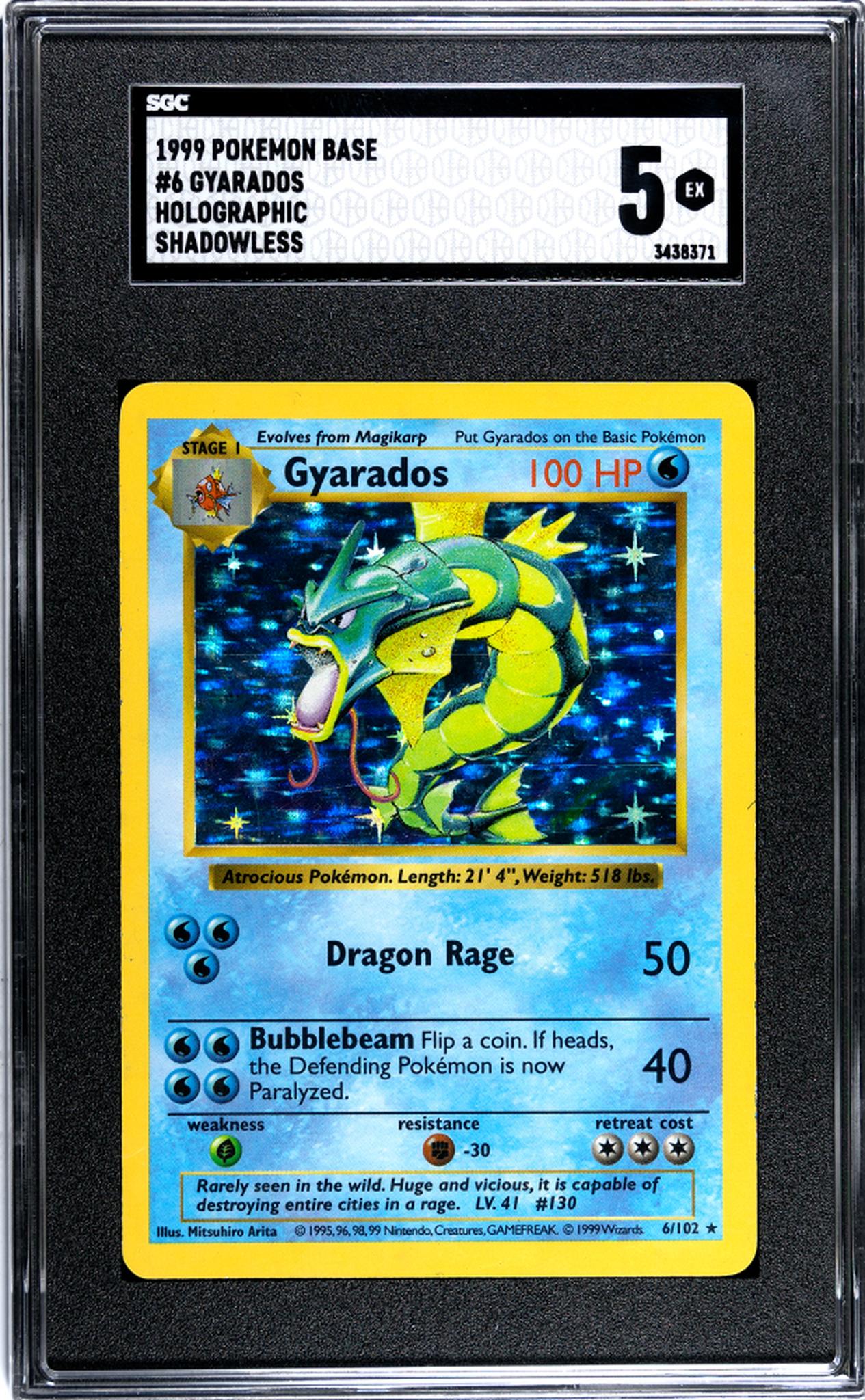 1999 Pokemon #6/102 Gyarados Base SGC 5