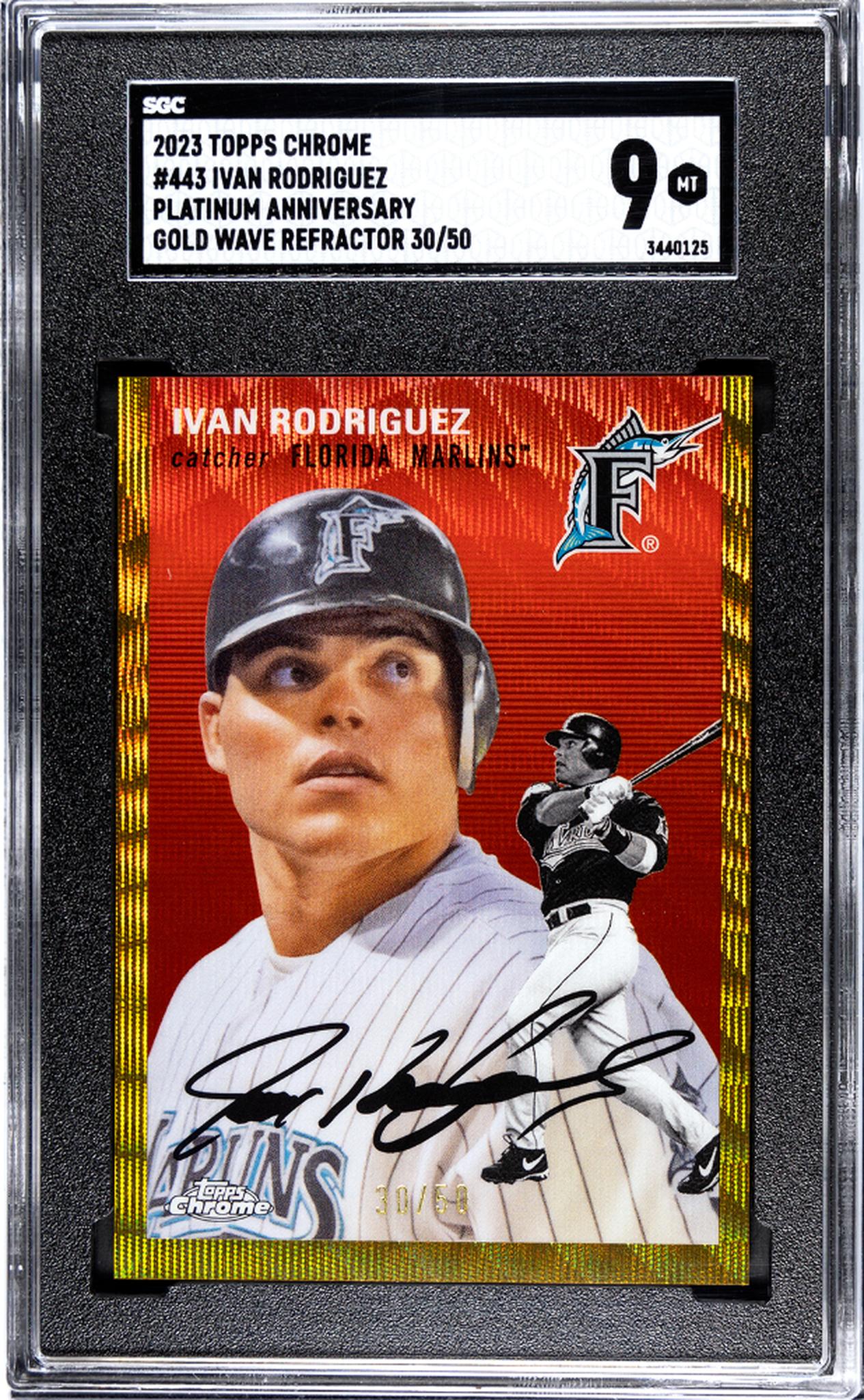 2023 Topps Chrome #443 Ivan Rodriguez Gold /50 Auto SGC 9