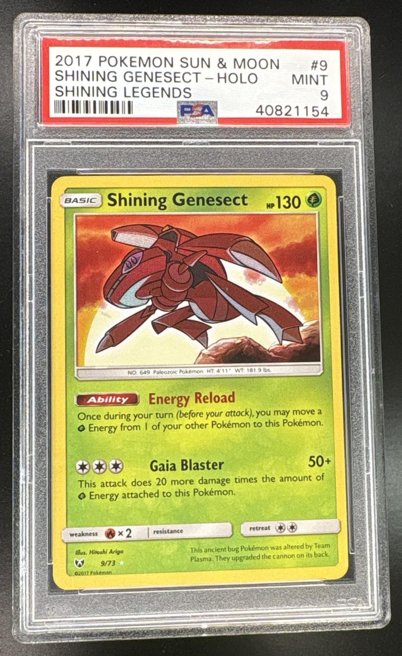 2017 Pokemon Sun and Moon Shining Legends Holo Shining Genesect #9 PSA 9