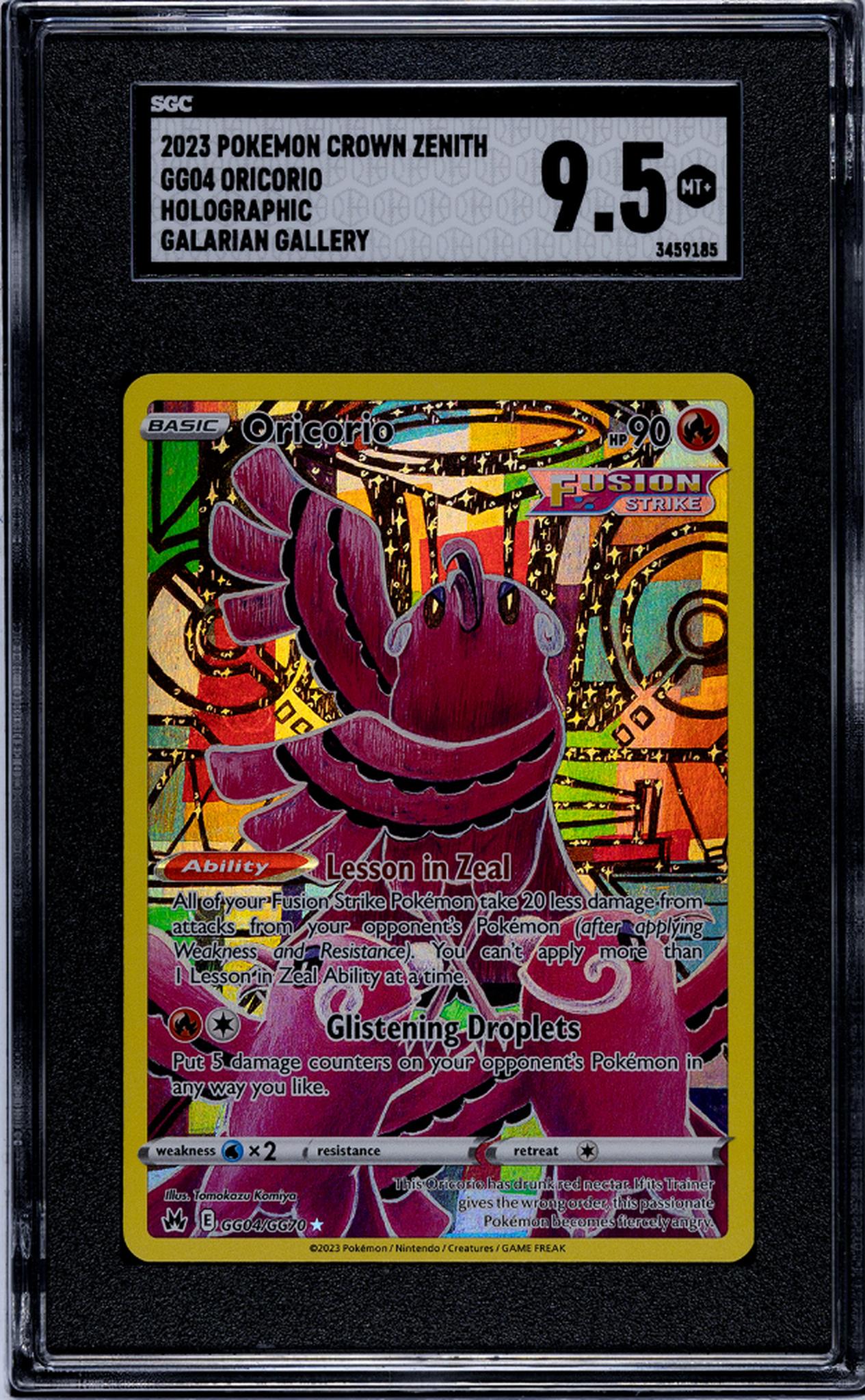 2023 Pokémon Sword & Shield Crown Zenith Oricorio #GG04/GG70 SGC 9.5