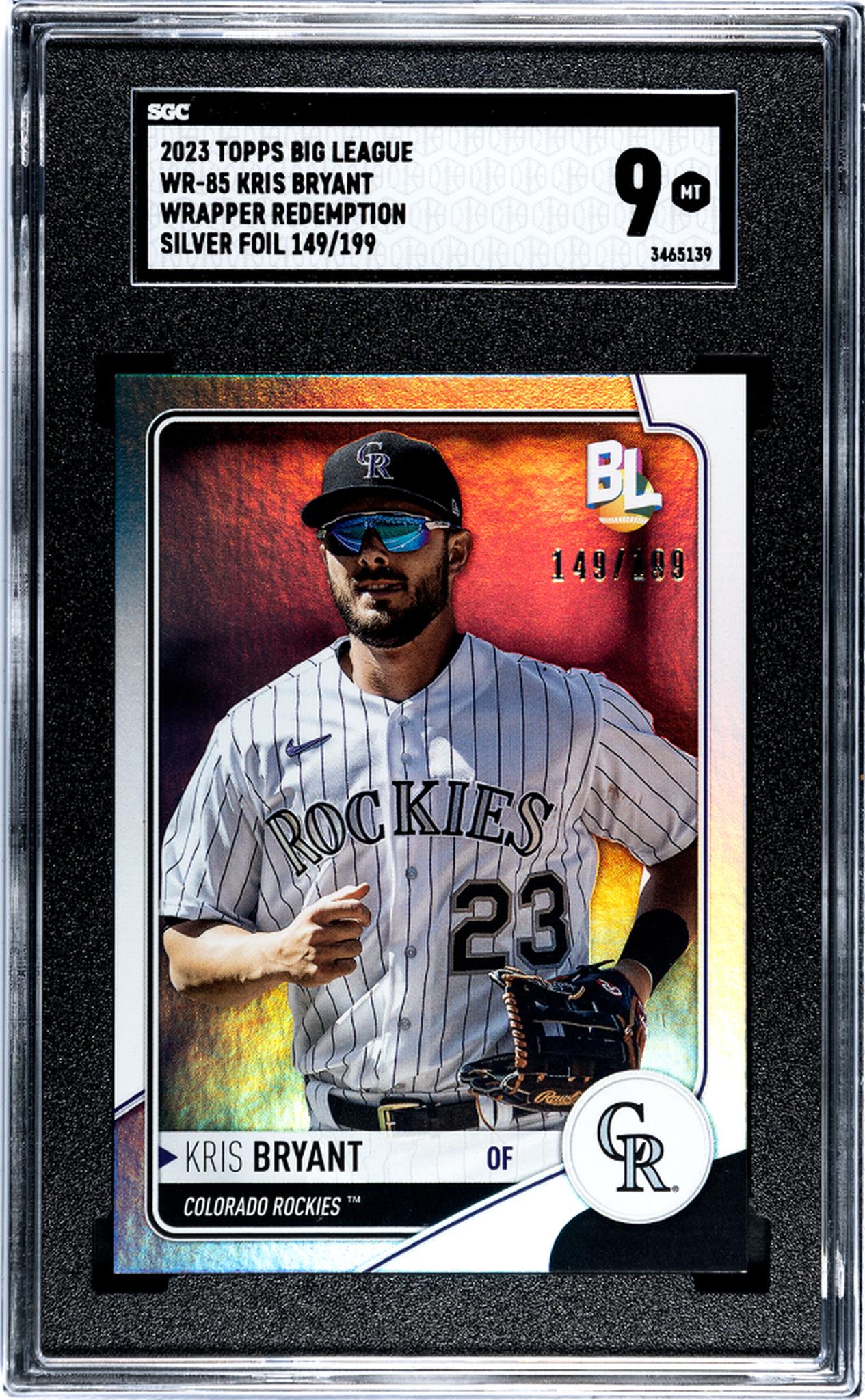 2023 Topps Big League #WR-85 Kris Bryant Wrapper Redemption /199 SGC 9