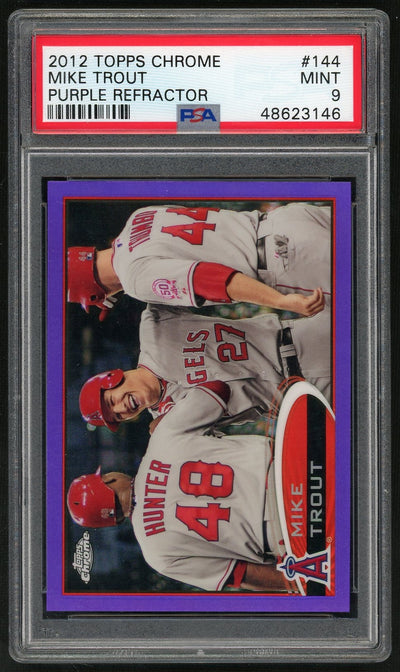 2012 Topps Chrome Mike Trout #144 Purple Refractor PSA 9