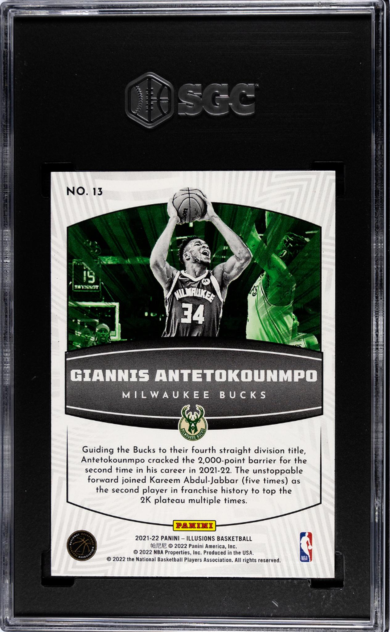 2021-22 Panini Illusions Operation Detonation Giannis Antetokounmpo #13 SGC 10