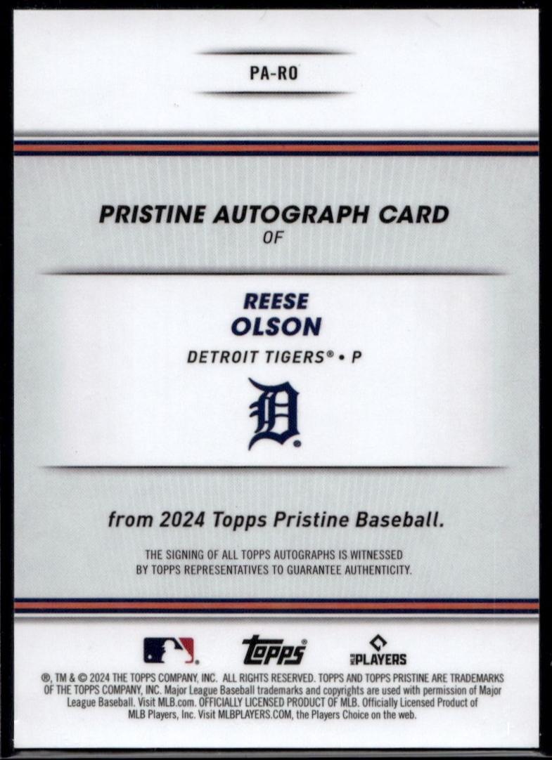 2024 Topps Pristine Reese Olson Pristine Rookie Auto