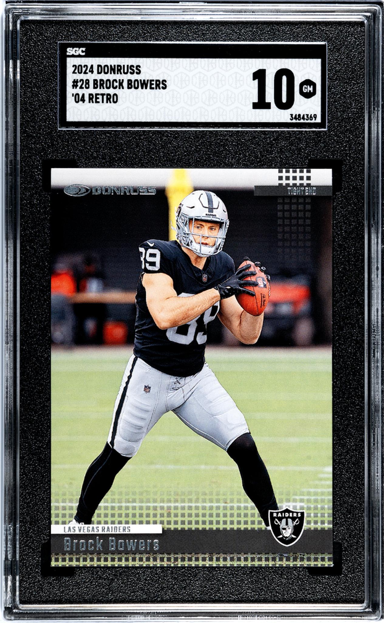 2024 Donruss #28 Brock Bowers '04 Retro SGC 10