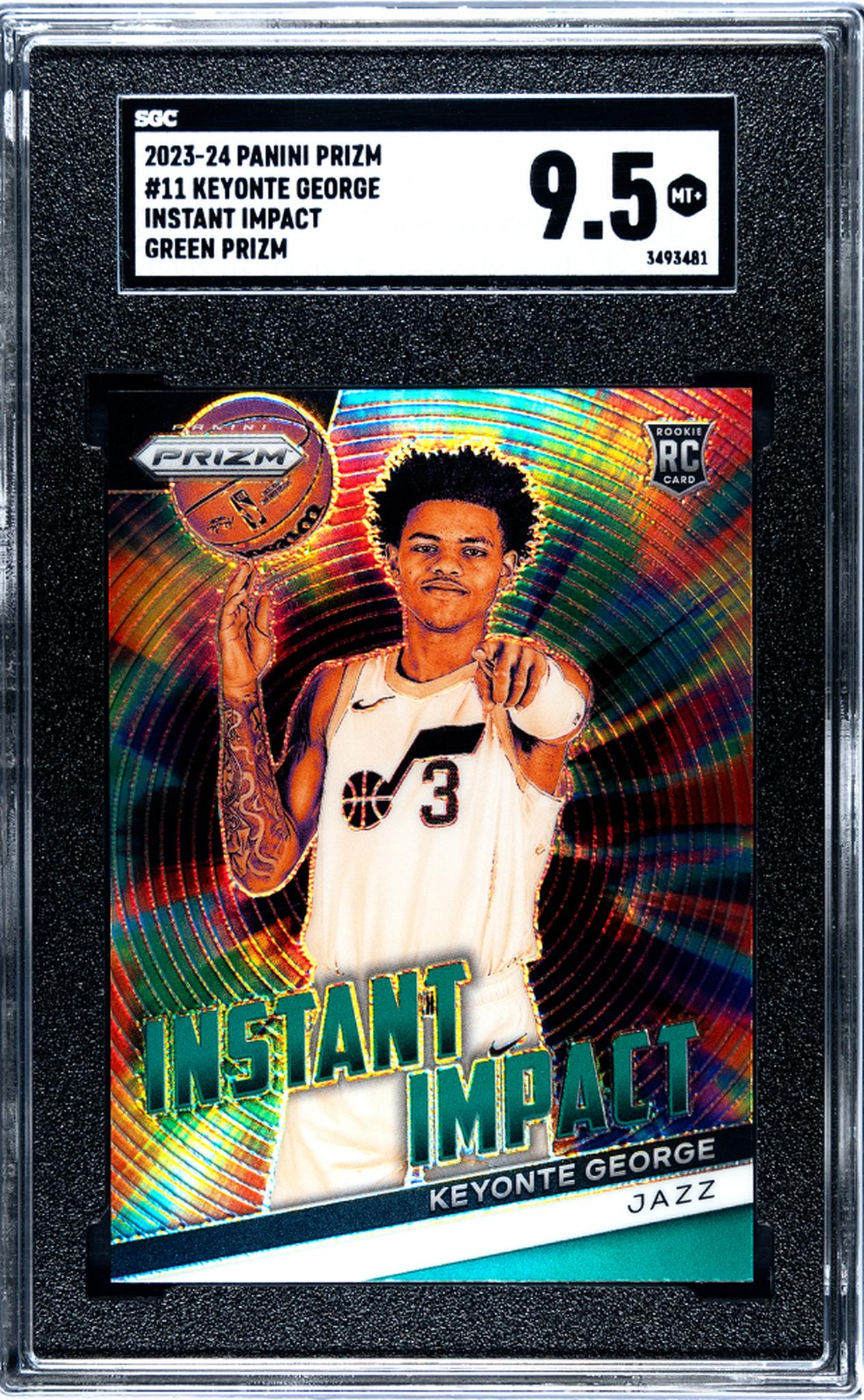 2023-24 Panini Prizm #11 Keyonte George Instant Impact Green Prizm SGC 9.5