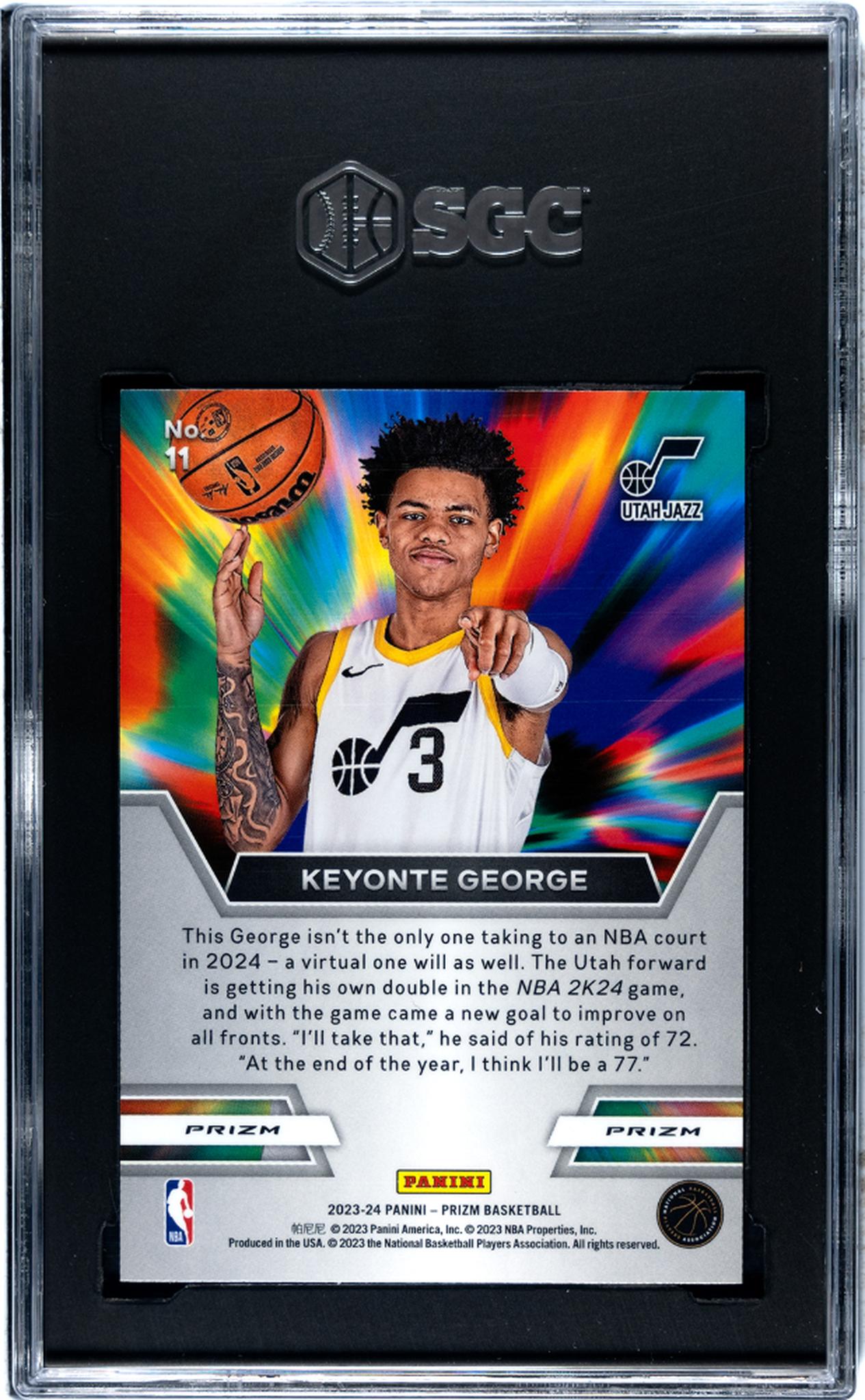 2023-24 Panini Prizm #11 Keyonte George Instant Impact Green Prizm SGC 9.5