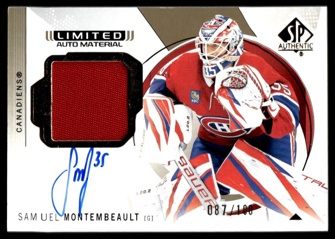2024 Upper Deck SP Authentic 62 Samuel Montembeault Limited Auto Material /100 Canadiens