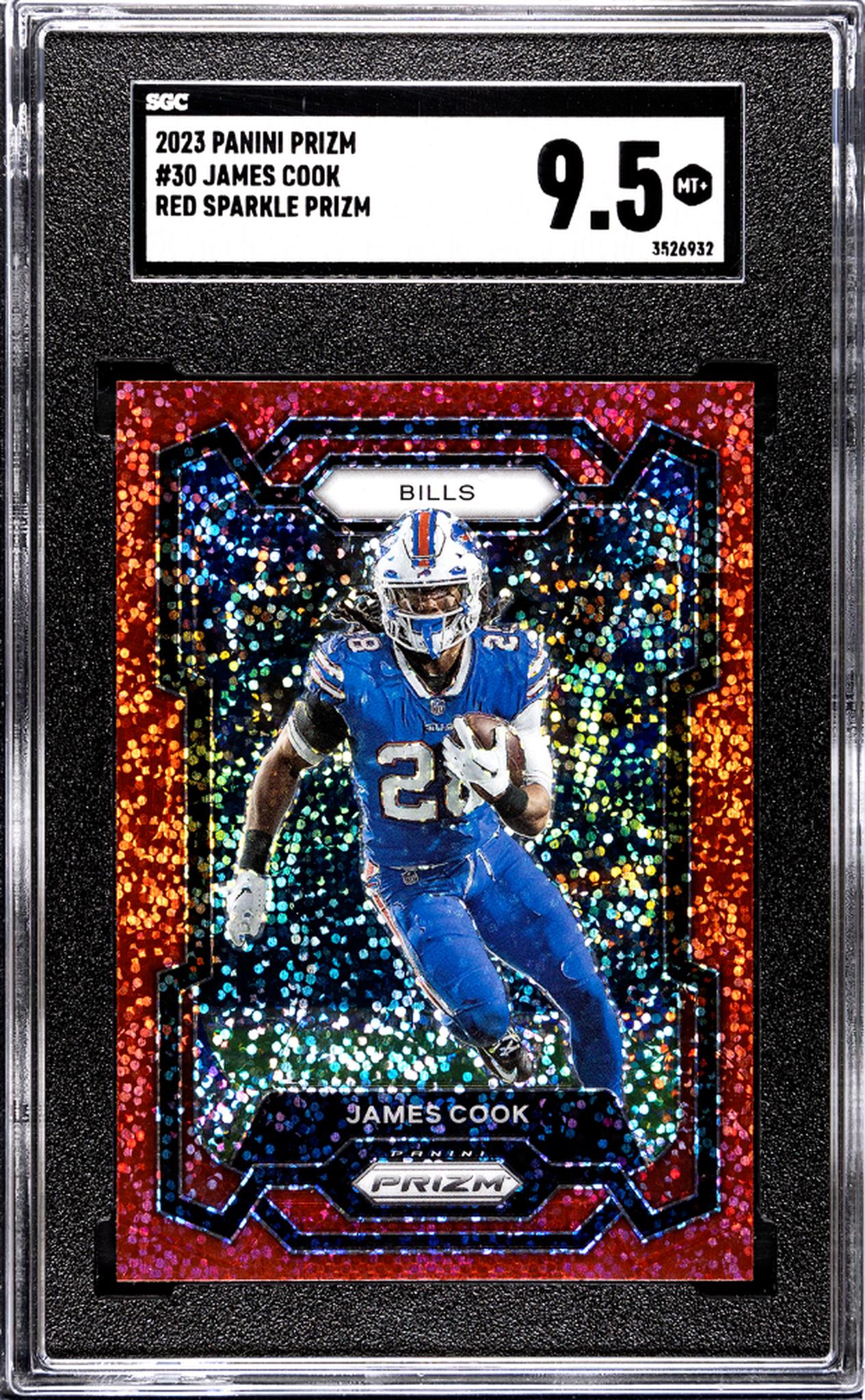 2023 Panini Prizm #30 James Cook Red Sparkle Prizm SGC 9.5