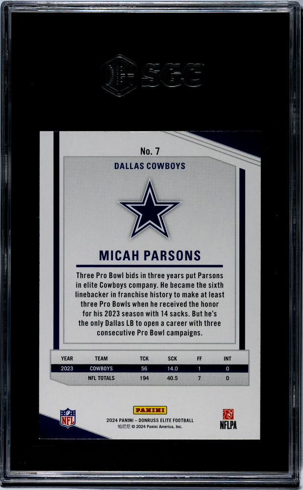 2024 Panini Elite #7 Micah Parsons SGC 9.5