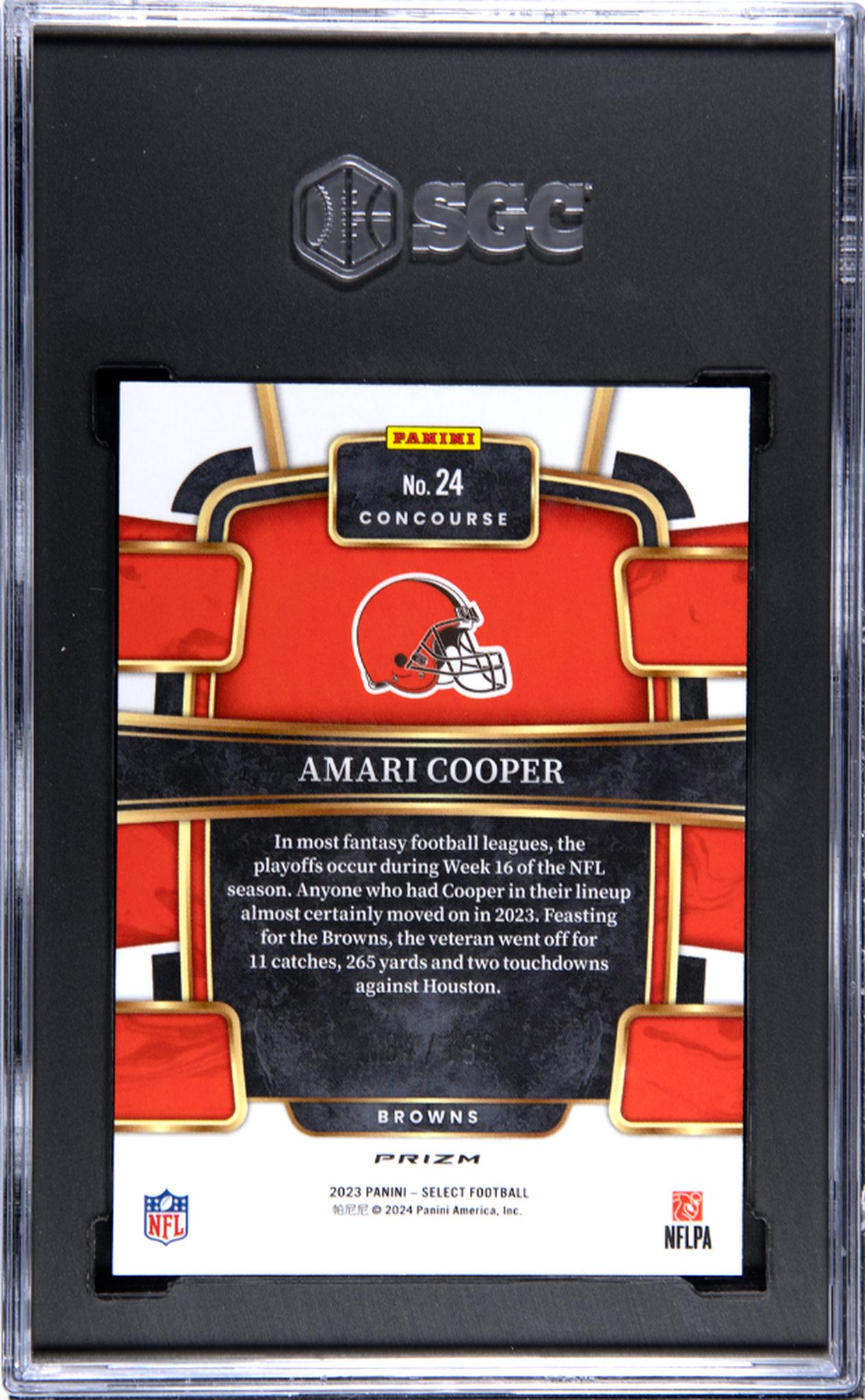 2023 Panini Select #24 Amari Cooper Concourse Blue /199  SGC 9.5