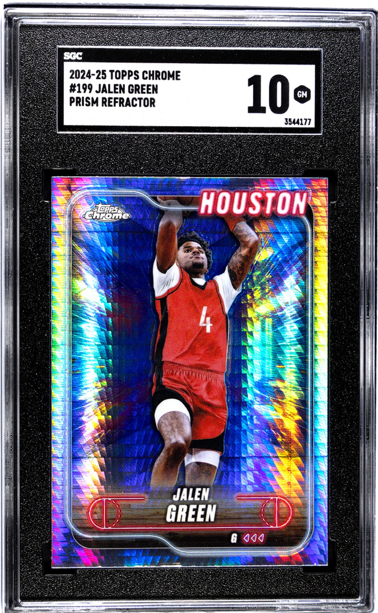 2024-25 Topps Chrome #199 Jalen Green Prism Refractor SGC 10