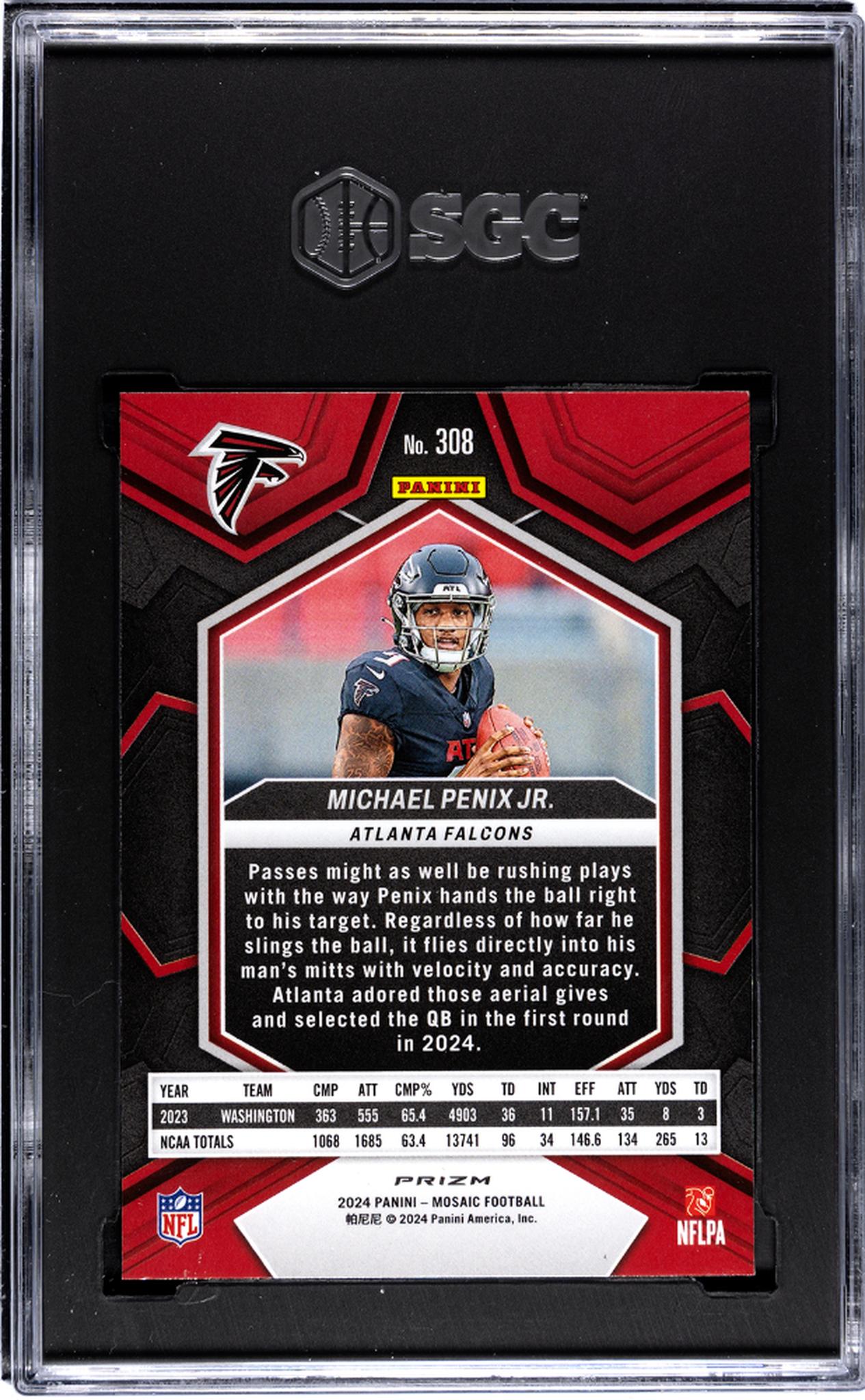 2024 Mosaic #308 Michael Penix Jr. Mosaic Prizm SGC 9.5