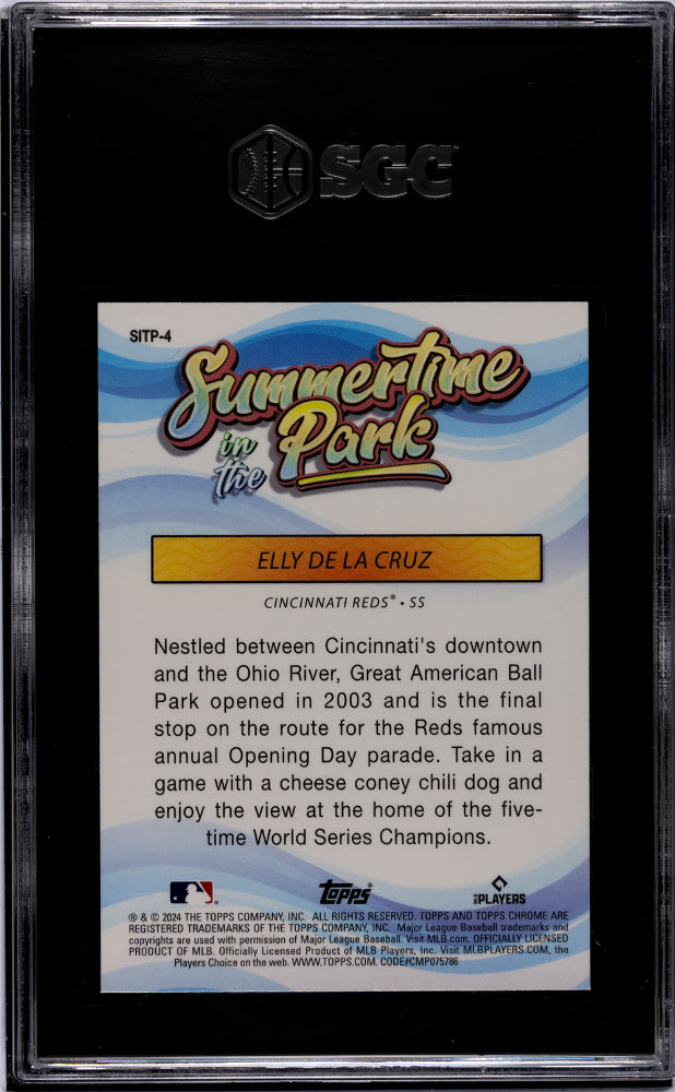 2024 Topps Chrome #SITP-4 Elly De La Cruz Summertime in the Park SGC 10