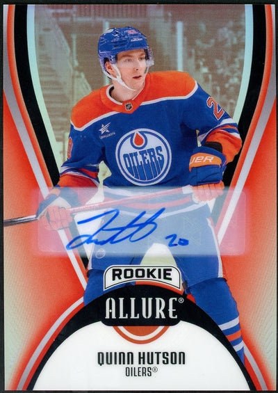 2025-26 Upper Deck Allure Quinn Hutson #112 Red Rainbow Auto