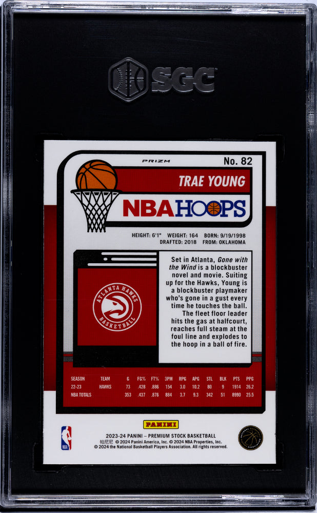 2023 Panini Hoops Prizm Trae Young #82 Seismic Prizm SGC 10