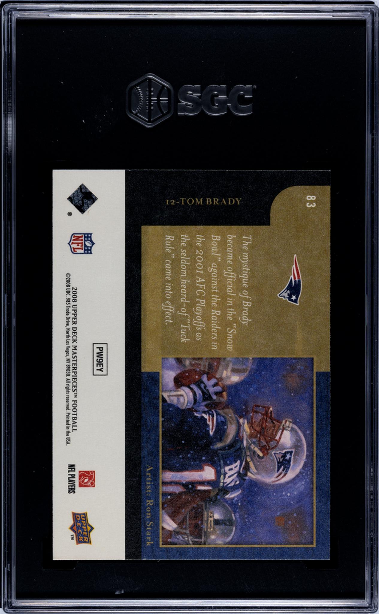 2008 Upper Deck Masterpieces #83 Tom Brady SGC 9.5