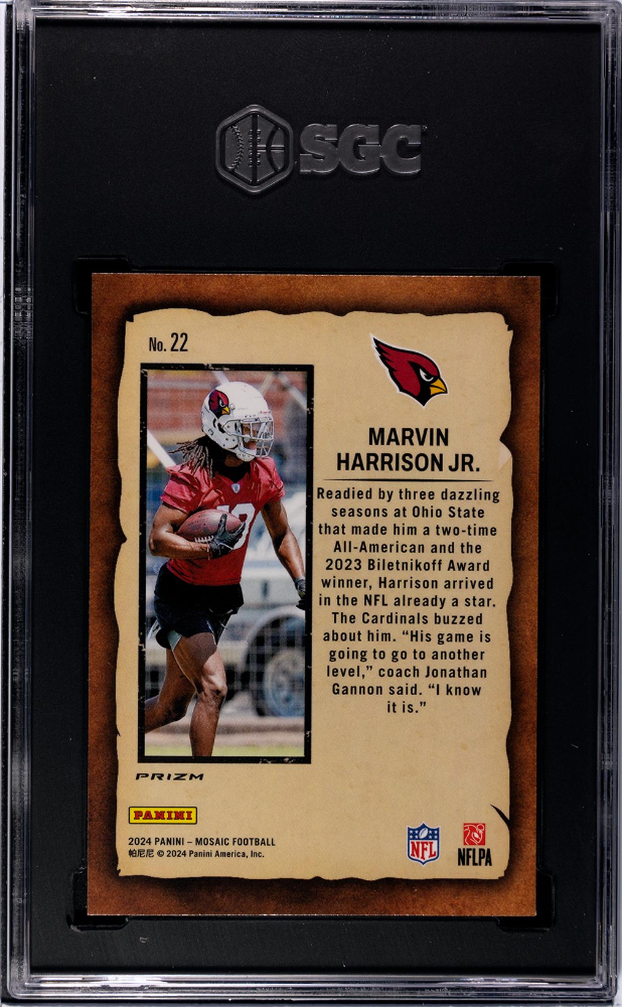 2024 Mosaic #22 Marvin Harrison Jr. Notoriety SGC 10