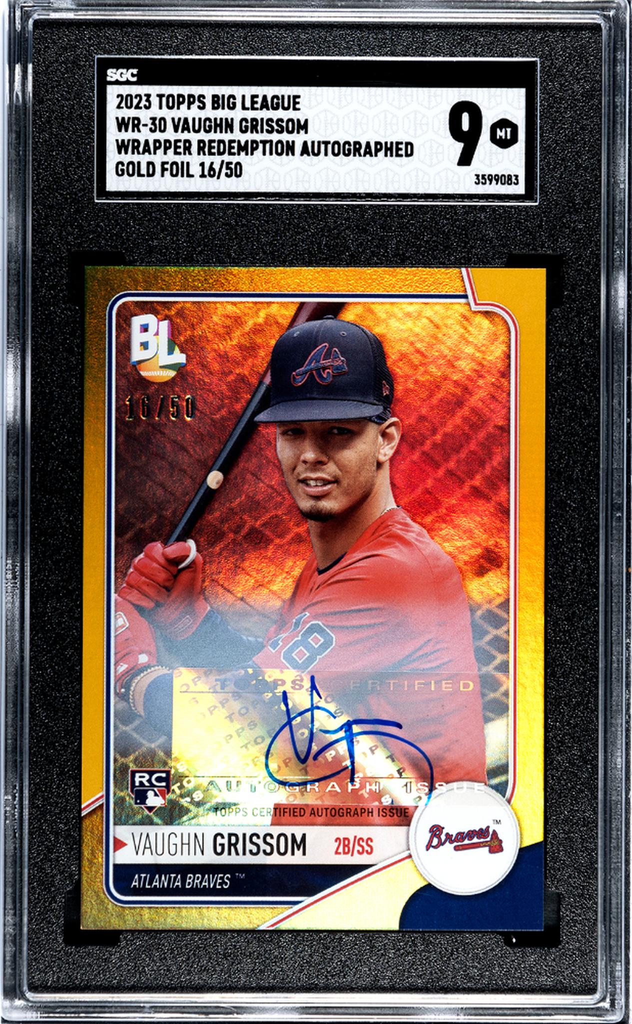 2023 Topps Big League #WR-30 Vaughn Grissom Wrapper Redemption /50 SGC 9