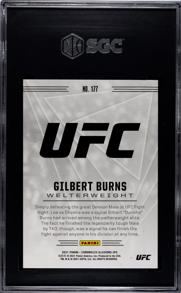 2021 Panini Chronicles Illusions UFC Asia Red Gilbert Burns #177 /88 SGC 10