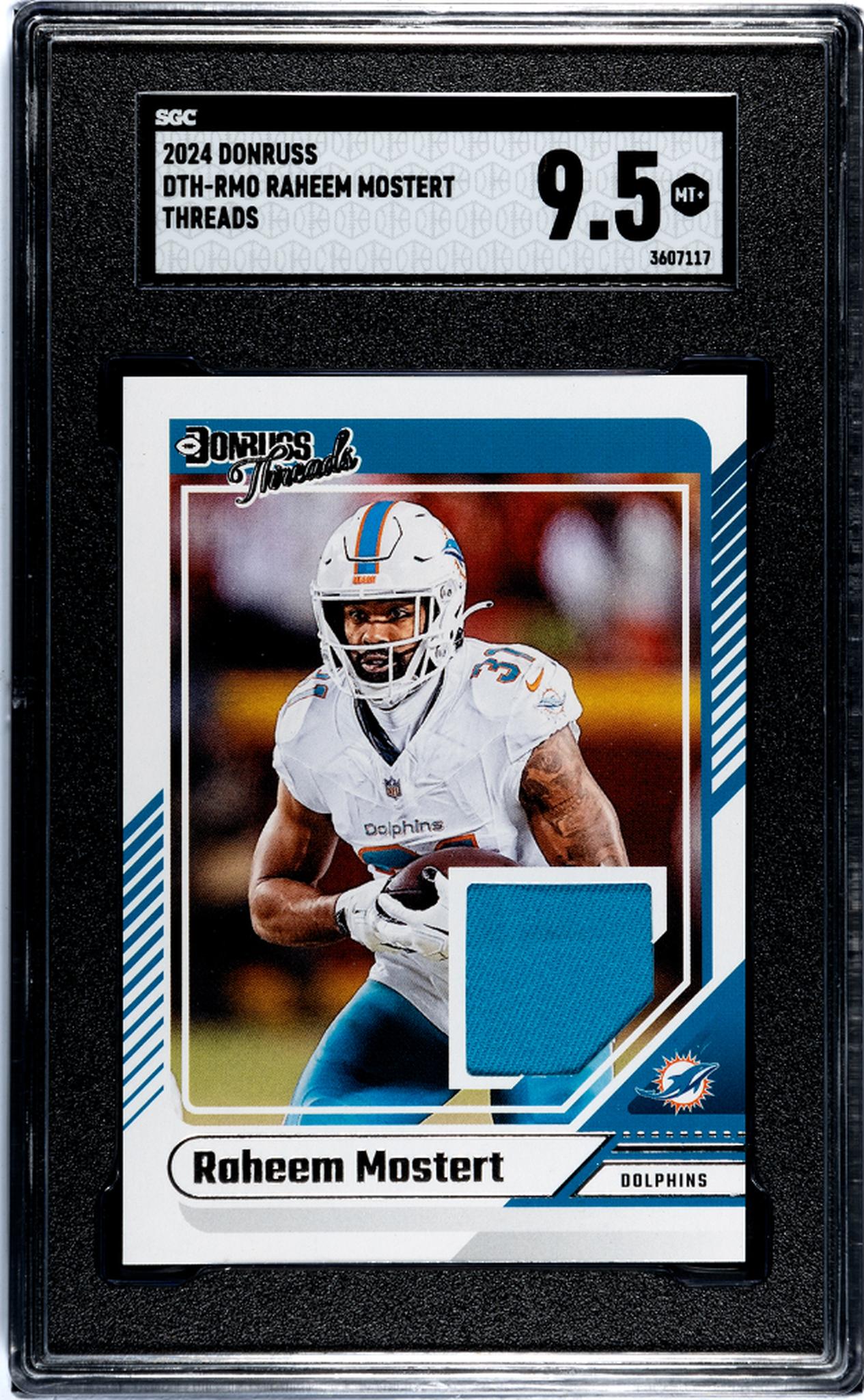 2024 Donruss #DTH-RMO Raheem Mostert Threads SGC 9.5