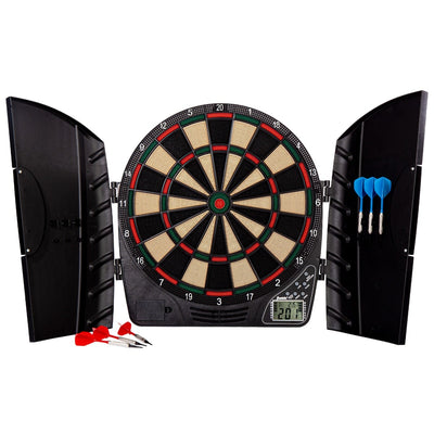 Franklin Sports FS3000 Electronic Dartboard - 13.5 Inch with Cabinet