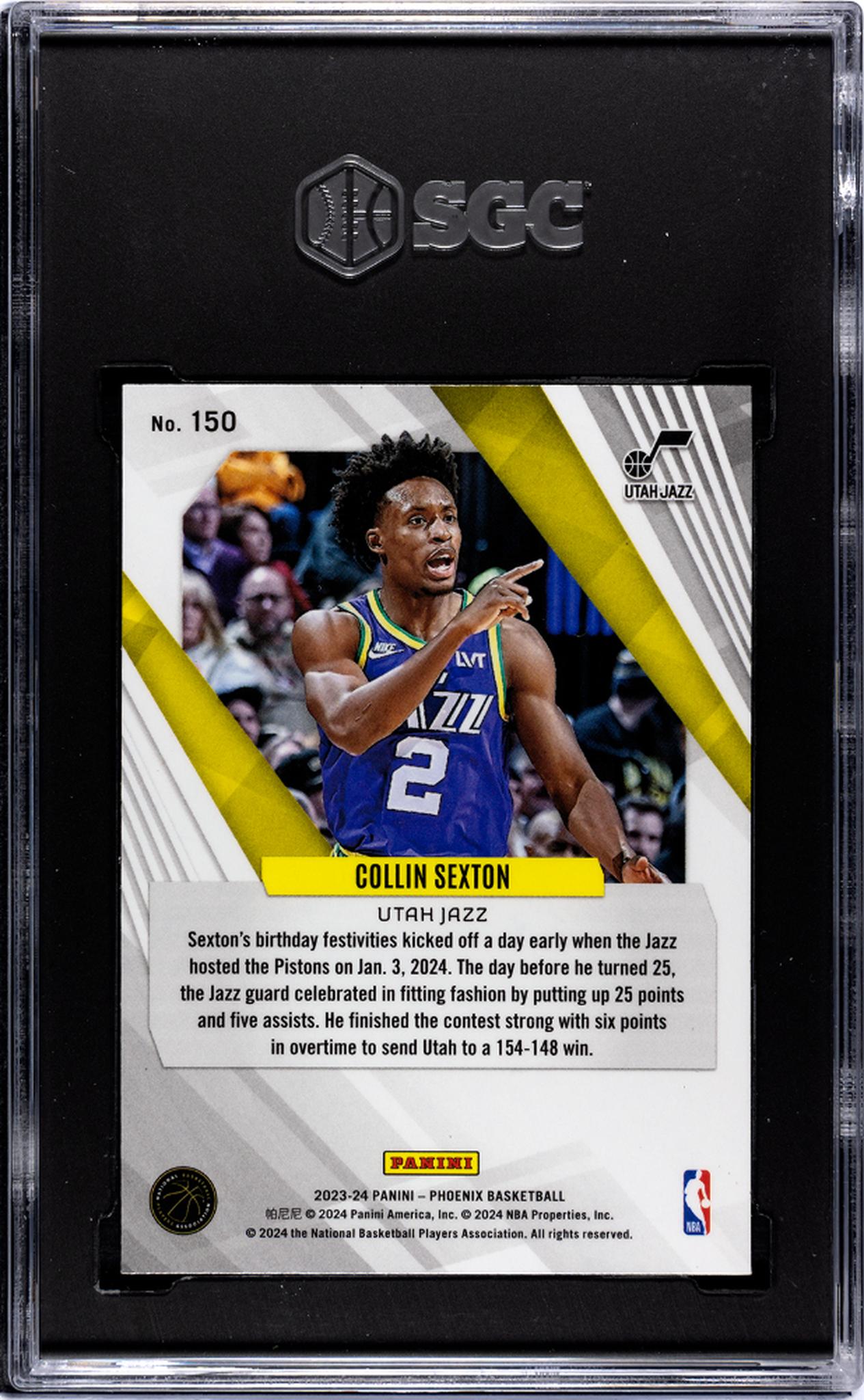 2023-24 Panini Phoenix Heiroglyphs Collin Sexton #150 SGC 10