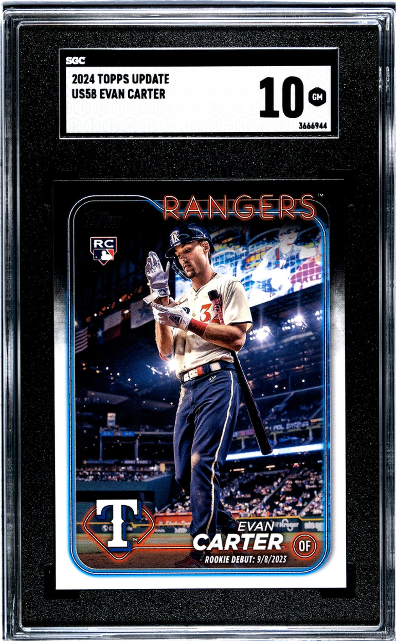 2024 Topps Update Evan Carter #US58 RC SGC 10