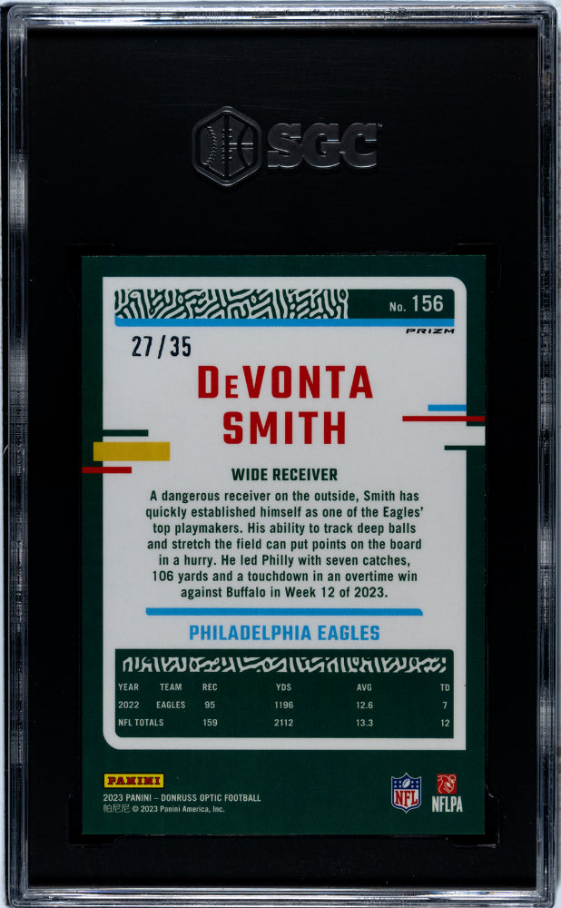 2023 Donruss Optic #156 DeVonta Smith /35 SGC 10