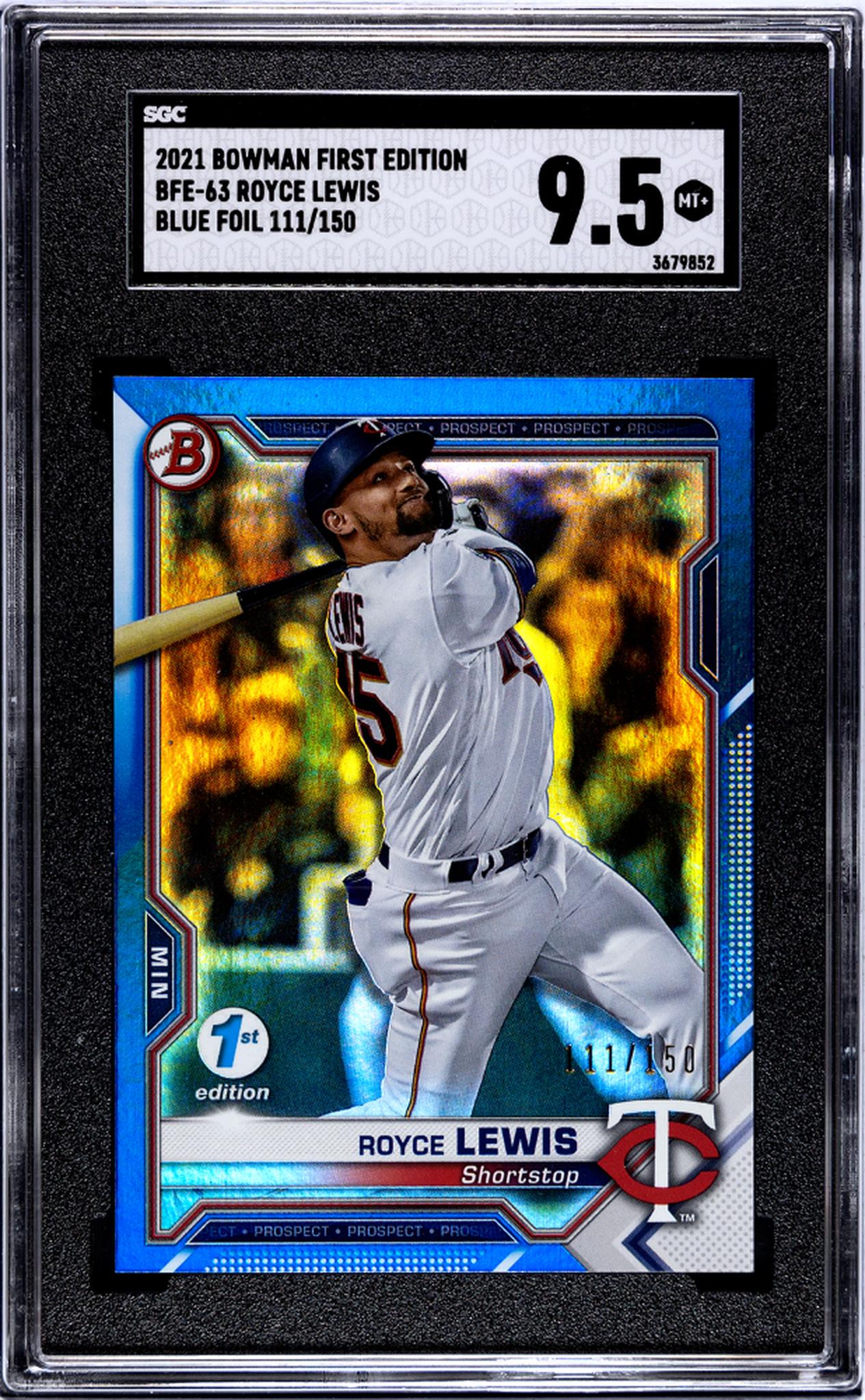 2021 Bowman #BFE-63 Royce Lewis First Edition Blue /150 SGC 9.5