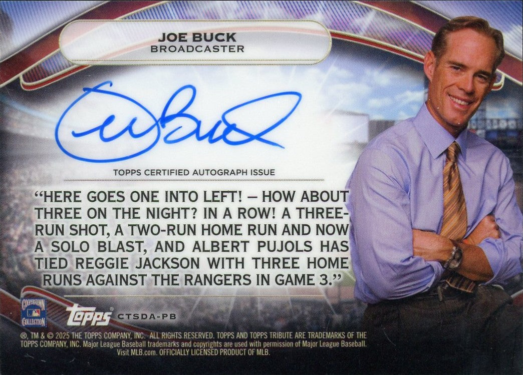 2015 Topps Albert Pujols Joe Buck /50 Autograph