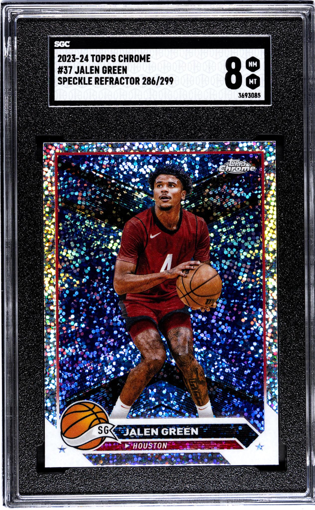 2023-24 Topps Chrome #37 Jalen Green Speckle Ref. 286/299 SGC 8