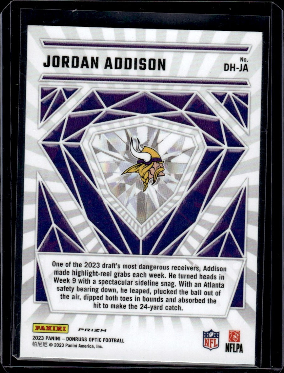 2023 Panini Donruss Optic #DH-JA Jordan Addison Diamond Hands Silver