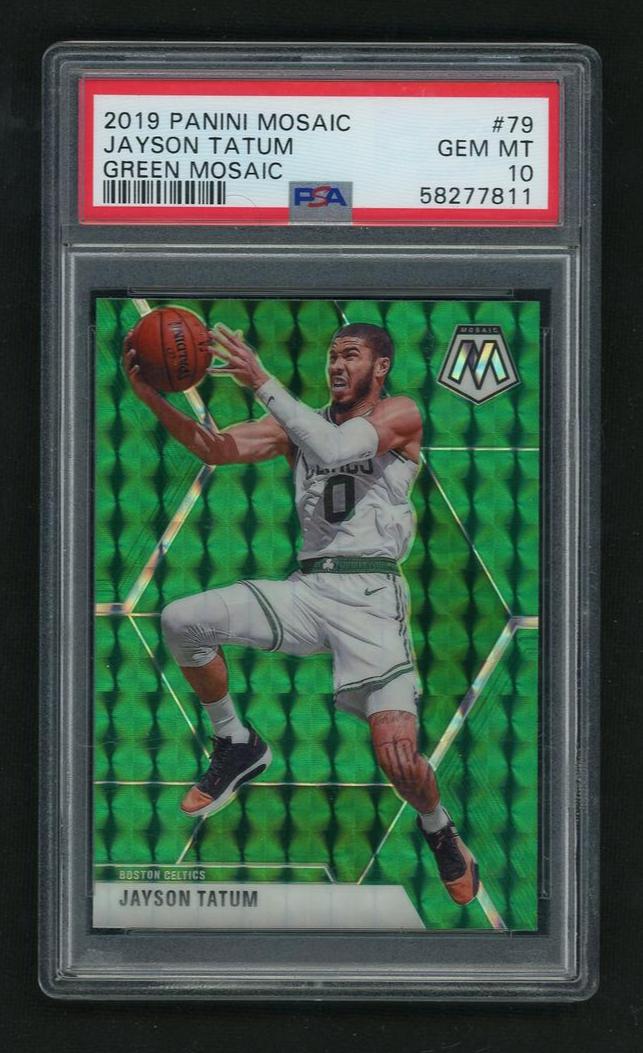 2019 Panini Mosaic Green Mosaic Jayson Tatum #79 PSA 10