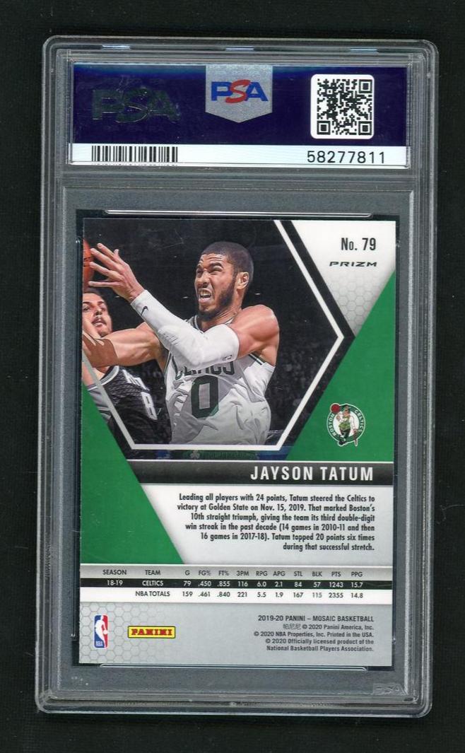 2019 Panini Mosaic Green Mosaic Jayson Tatum #79 PSA 10