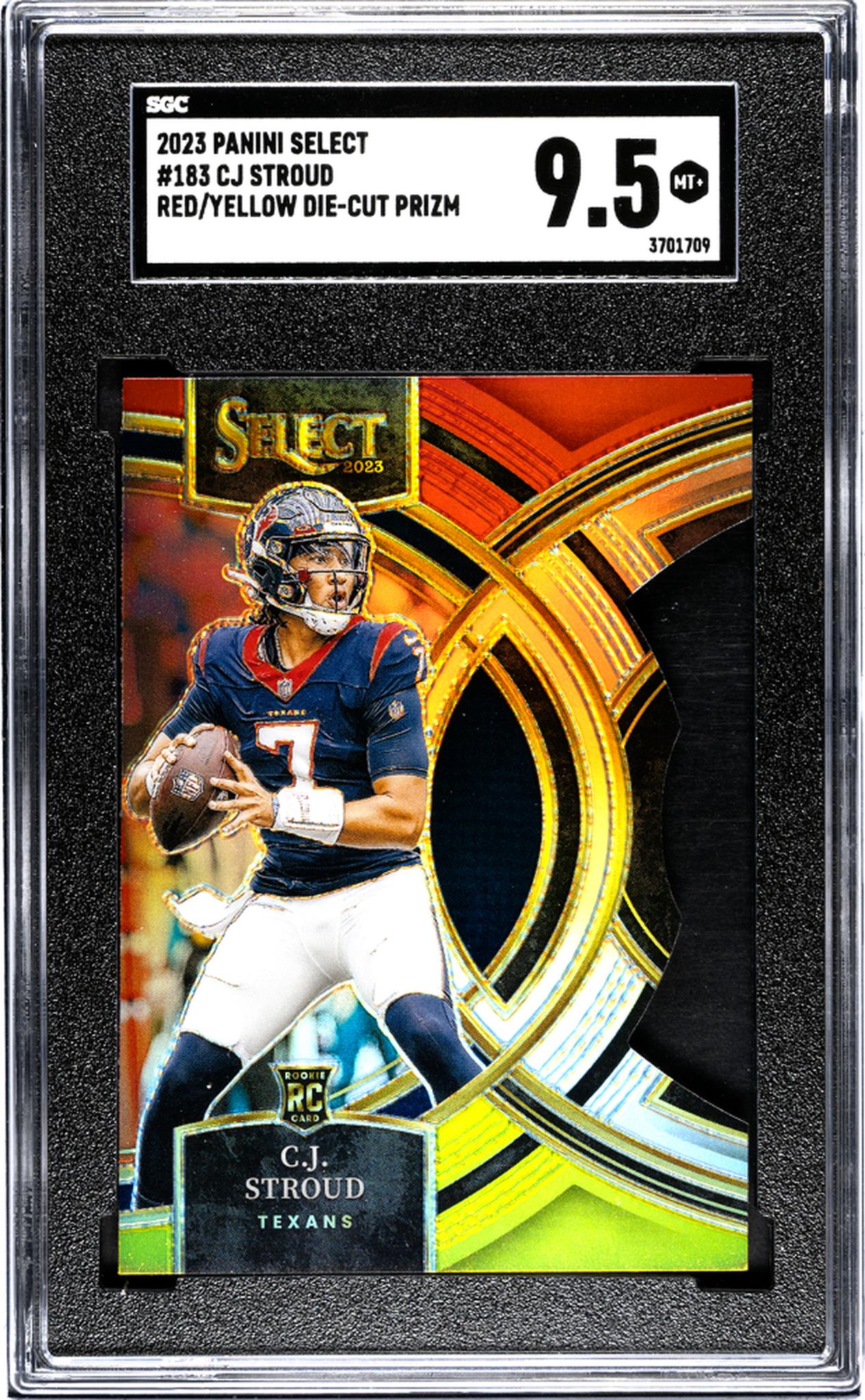 2023 Panini Select #183 Cj Stroud Red/Yellow Die-Cut Prizm SGC 9.5