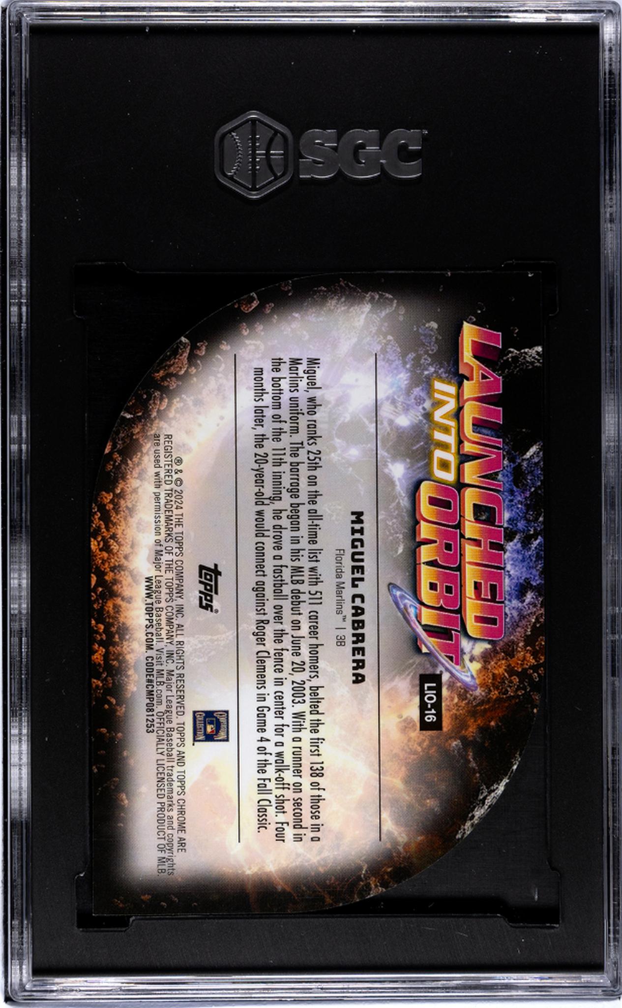 2024 Topps Cosmic Chrome Launched Into Orbit Miguel Cabrera #LIO-16 SGC 8.5