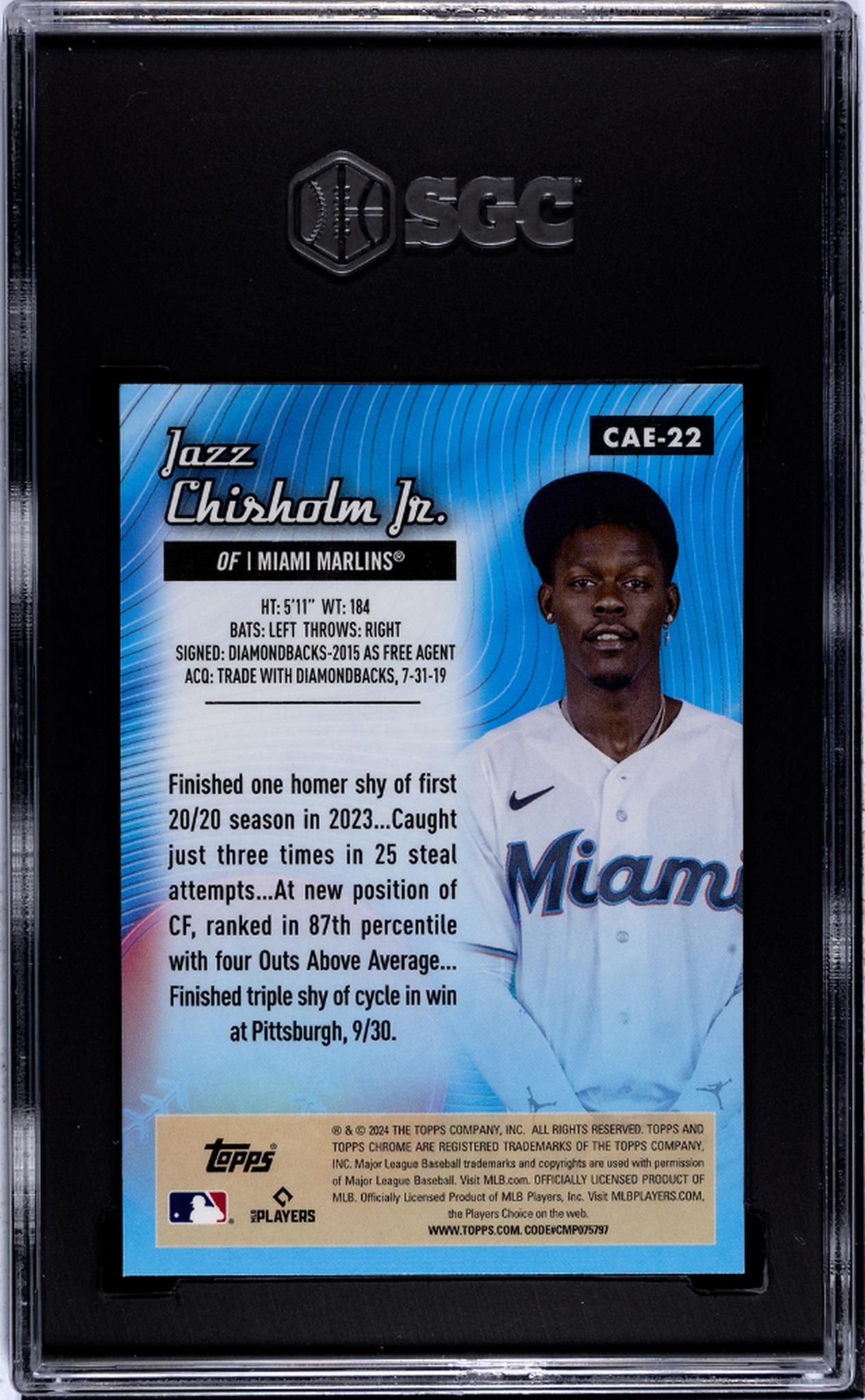 2024 Topps Chrome #CAE-22 Jazz Chisholm Jr. All-Etch SGC 10