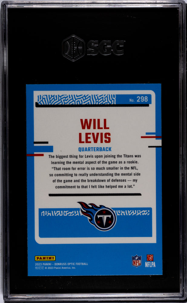 2023 Panini Donruss Optic #298 Will Levis  Rookie  SGC 9.5