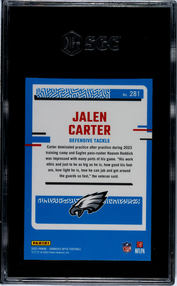 2023 Panini Donruss Optic #281 Jalen Carter  Rookie  SGC 9