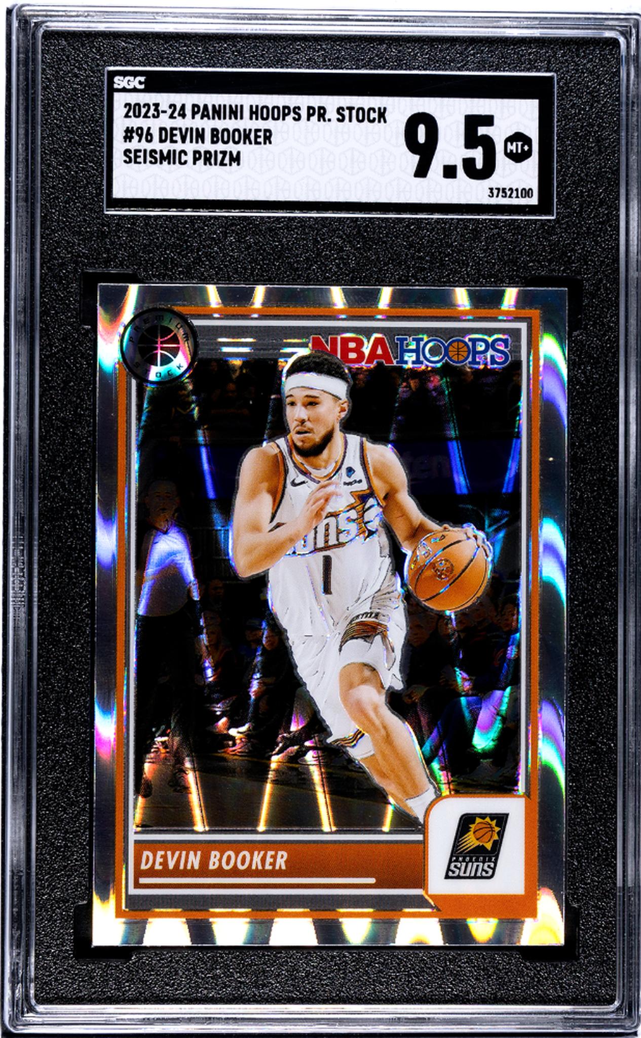 2023 Hoops #96 Devin Booker Seismic Prizm SGC 9.5