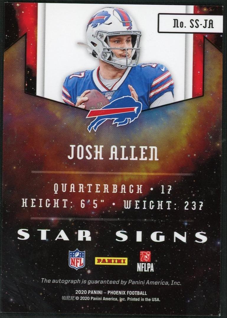 2020 Panini Phoenix Star Signs Josh Allen