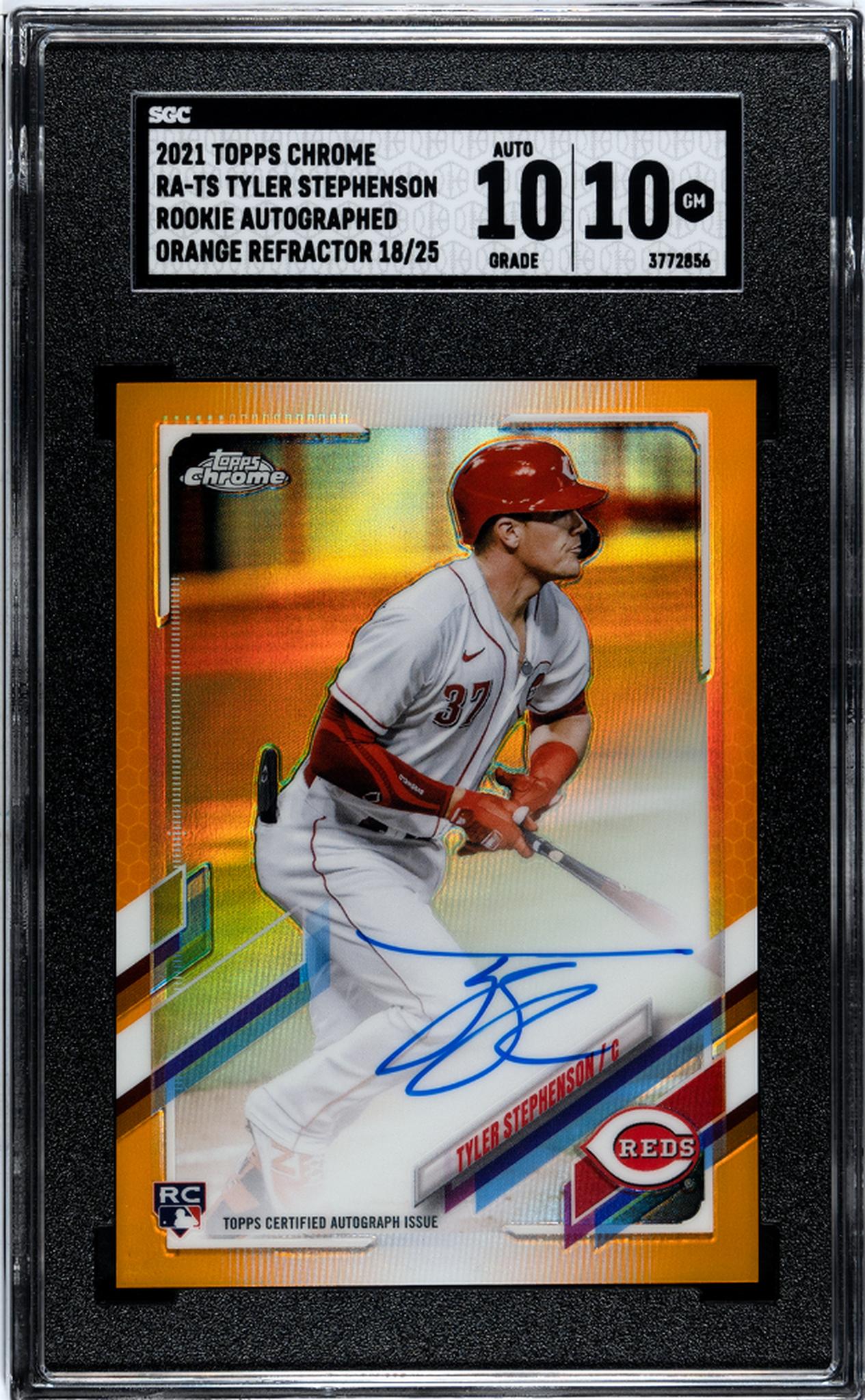 2021 Topps Chrome #RA-TS Tyler Stephenson Rookie Autographed /25 Auto SGC 10